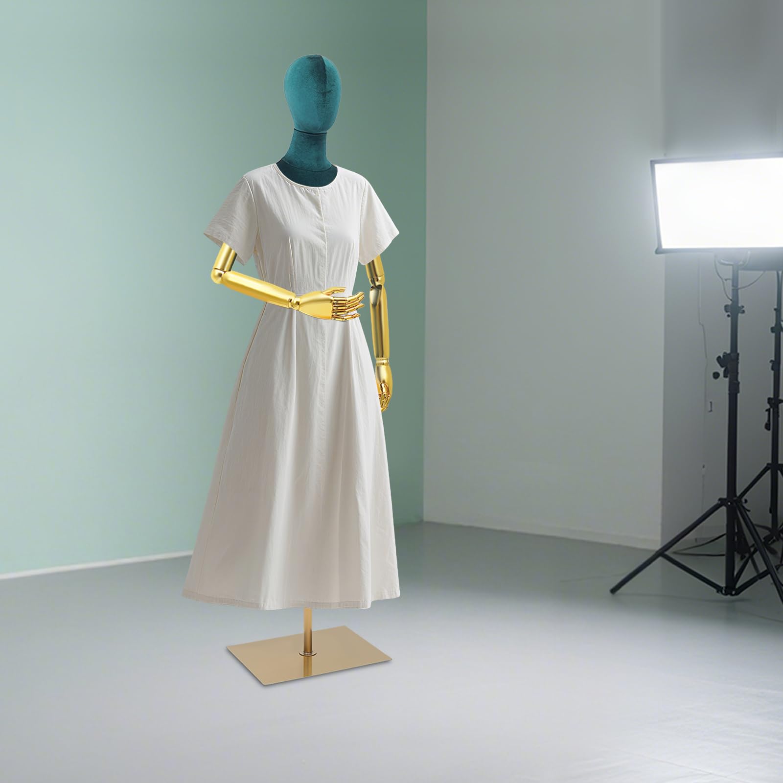 150-200cm Höheneinstellbar Weibliche Schaufensterpuppe kleiderpuppe Büste | Mannequin Torso Schaufensterpuppe Körper mit Armen & gusseiserner Basis, Schneiderbüste S 36cm, B 82cm, H 79cm, T 60cm