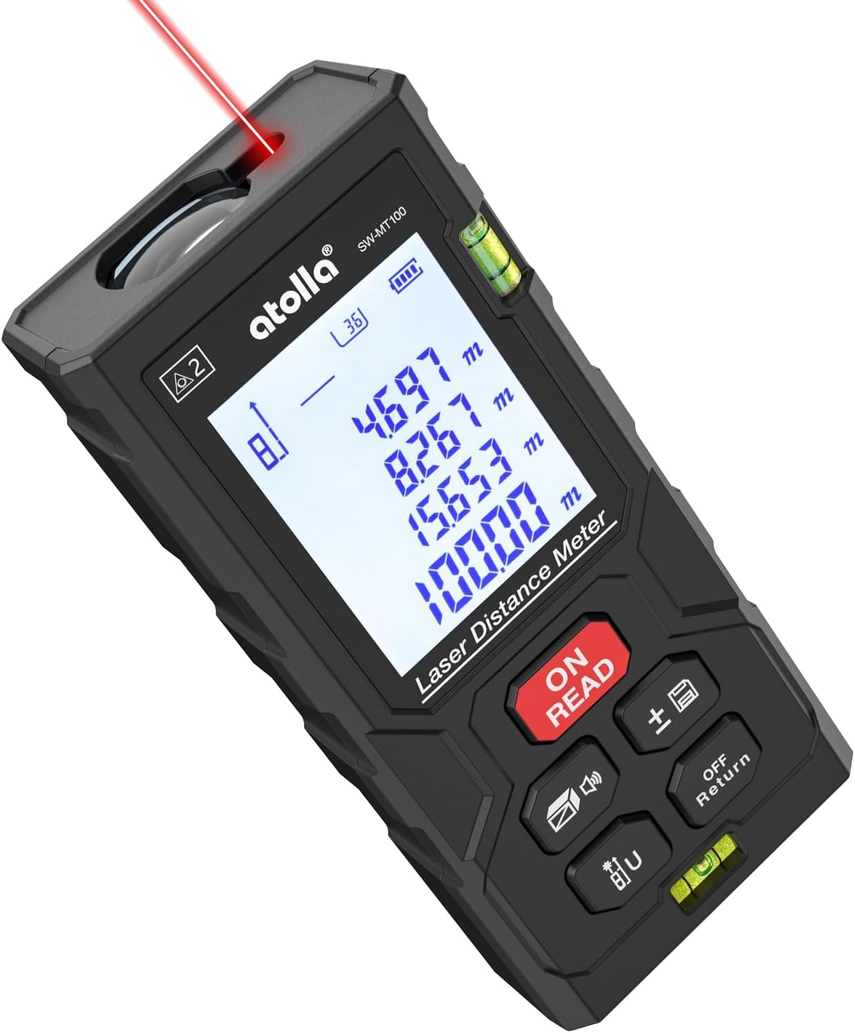 atolla Laser Measuring Tool, LCD Laser Distance Meter with 2 Bubble Levels — Amazon image 8