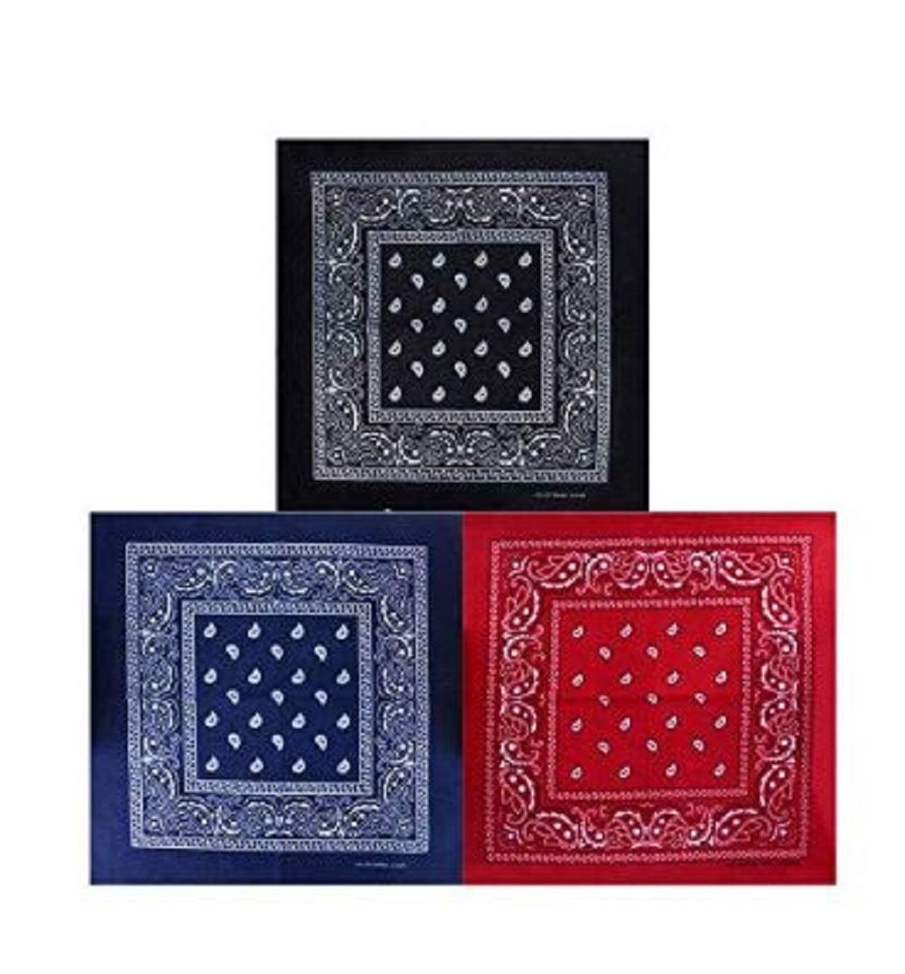 Mr. Gadget Solution® Women's Different Colors 100% Cotton Cycling Headwear, Cowboy Cowgirl Head Wrap Scarf Hip-Hop Style Square Paisley Bandana Handkerchief, For Outdoor Cotton Paisley Bandana Multifunction Headbands, Handkerchiefs, Scarfs