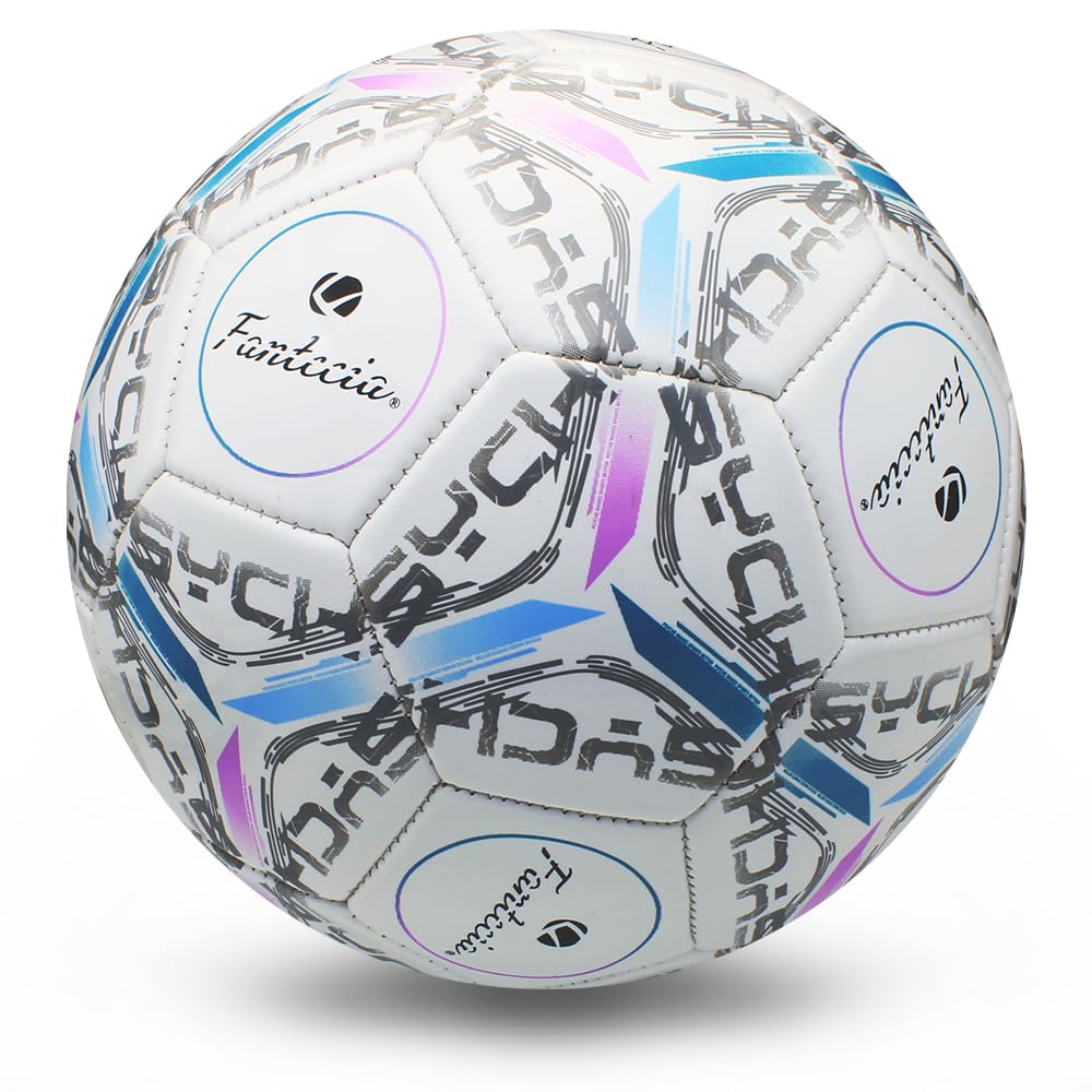 Pallone da Calcio Ufficiale Taglia 5, Pallone da Calcio in Pelle con Pompa, Palloni da Calcio da Allenamento per Bambini e Adulti