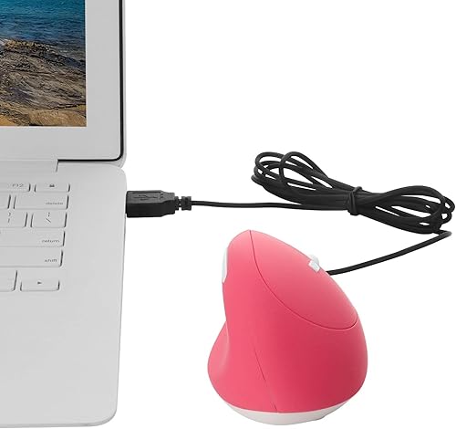 Miniatura 4 de Sokelinn-six Mouse vertical con cable, mouse ergonómico para juegos para mano derecha, 800, 1200, 1600 DPI, muñeca óptica USB ajustable, ratones