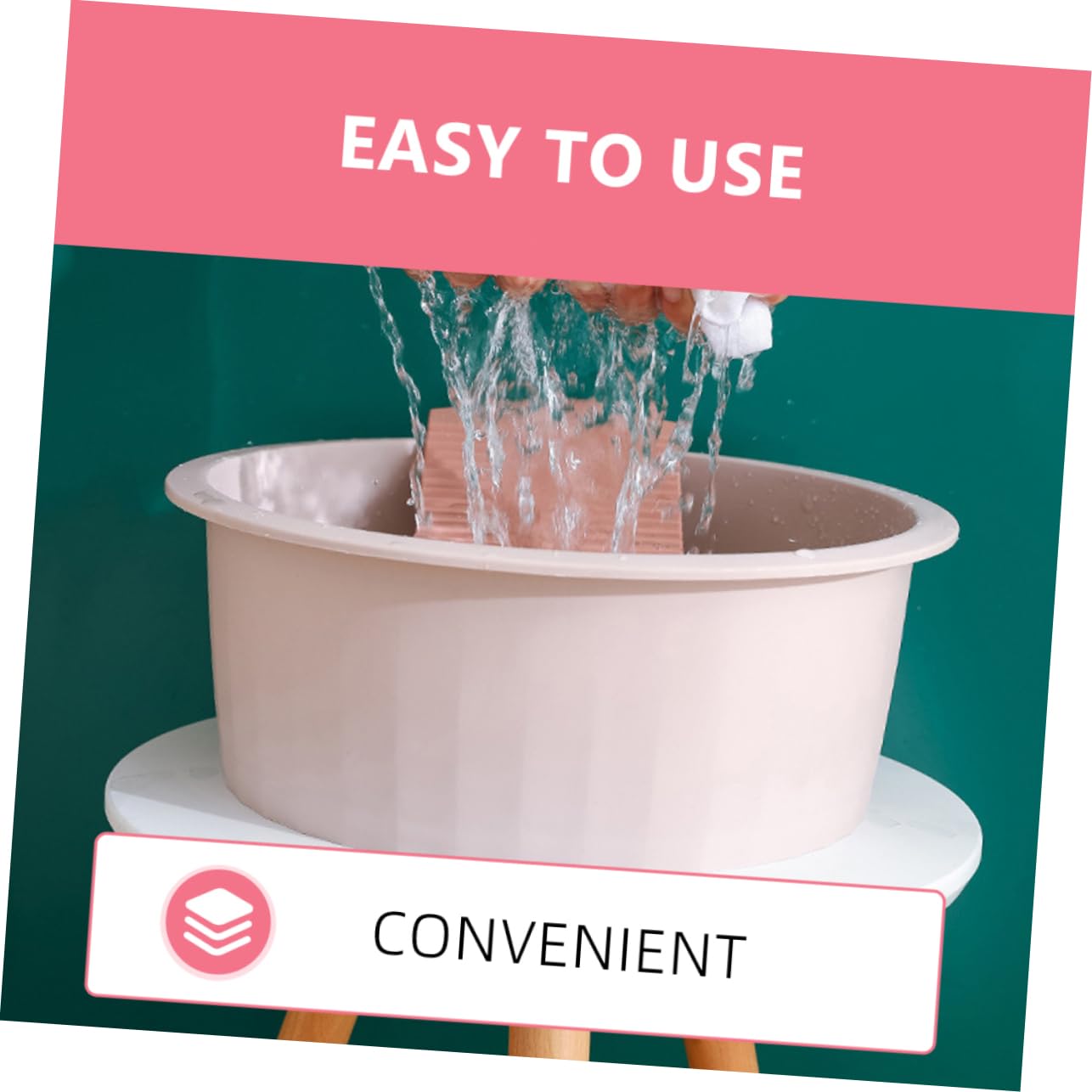 Bassine de Lavage en Pp Planche à Laver Rose Grand Format