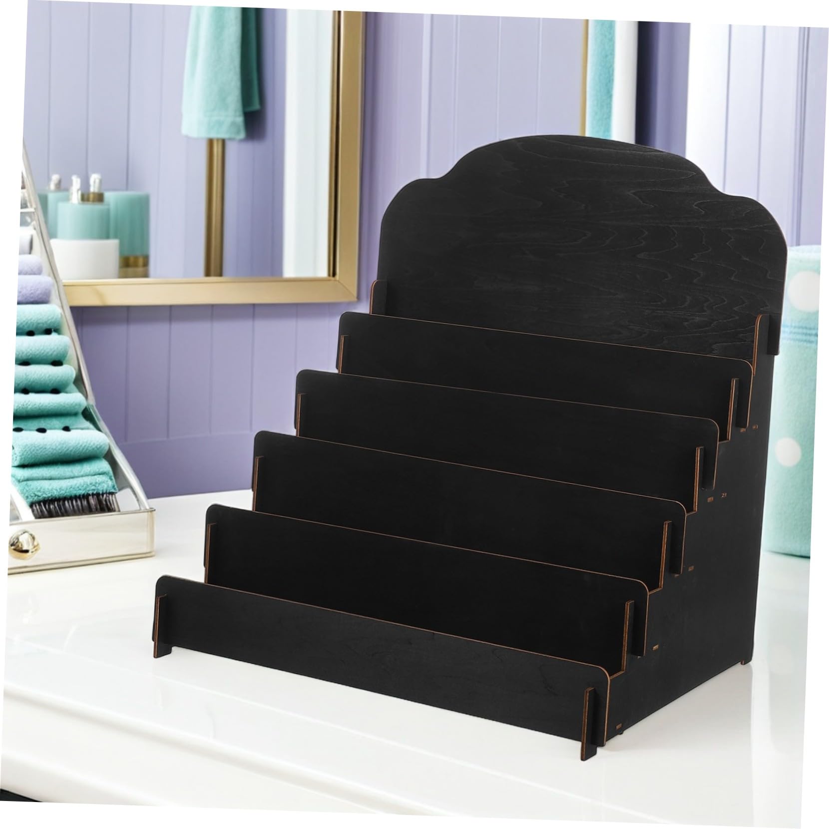 Sosoport Expositor de Tarjetas de Madera para Postales Organizador de Tarjetas y Expositor de Sobremesa para Fotos Folletos y Papelería Escritorio