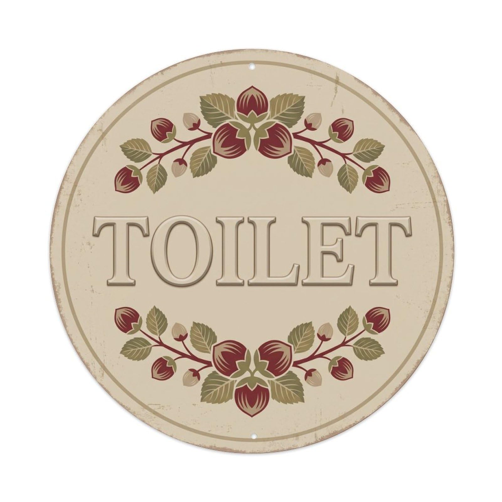 Okahys 8X8inch(20X20cm) Toilet(Wc) Signage Hazelnut Vintage Metal Tin Sign