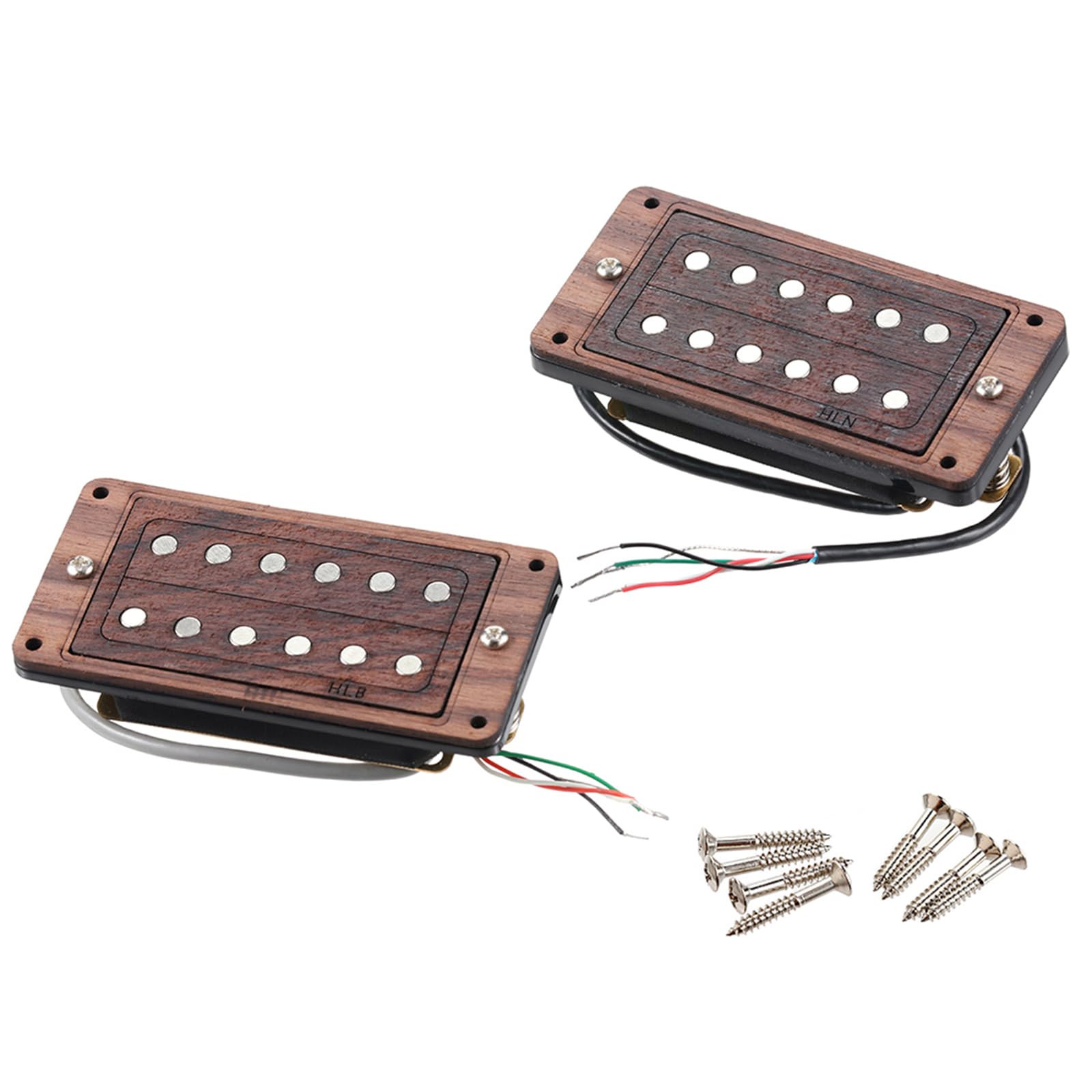 Humbucker - Juego de pastilla con imanes de cerámica y marco de madera para guitarra, sonido claro de alta salida, fácil instalación, juego de pastillas de guitarra