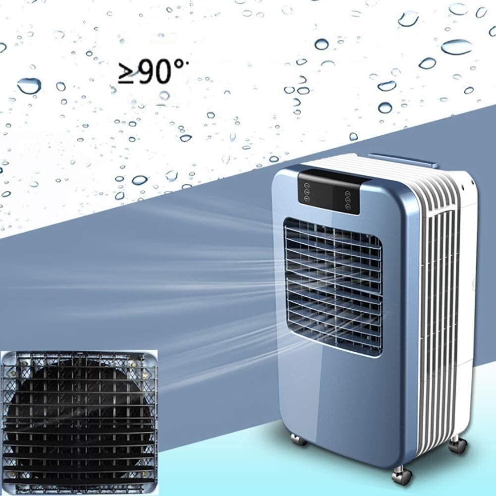 Evaporative Cooler Outdoor Indoor Portable Evaporation Air Conditioning Remote Control Quiet Air Cooler Carbon Dust Filter Humidifier Whole Room Blue 38 x 22 x 16 Inch
