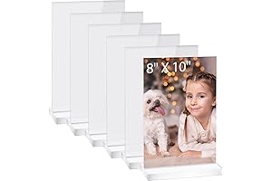 Remerry Clear Acrylic Sign Holders for 8x10 Displays - Pack of 6