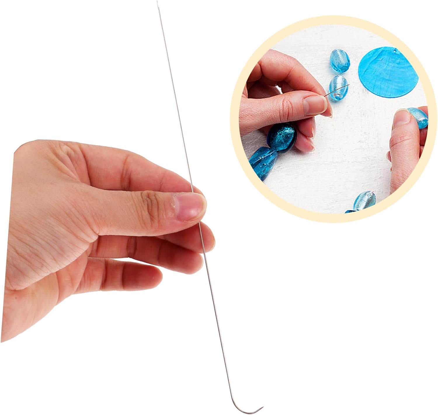 IWOWHERO 9pcs Beading Needles Bead Needle Tool Jewelry Making Tools DIY Beading for Threader Embroidery
