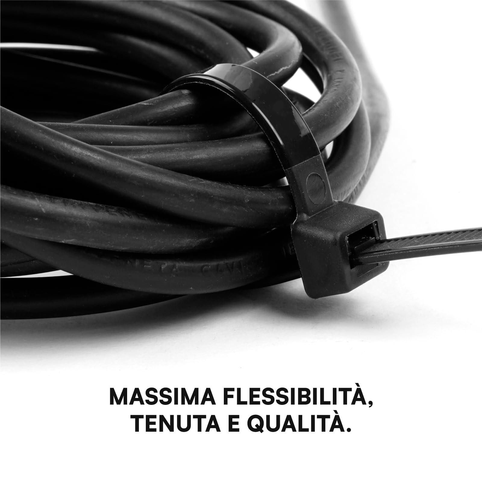 1200 Fascette Stringicavo in Nylon 6.6 350x4,5mm Tenuta 22Kg per Cavi e Cablaggi Autobloccanti per Elettricista e Fai da Te Serraggio con Denti Antiscivolo Resistenti Fuoco Calore e Gelo Colore Nero