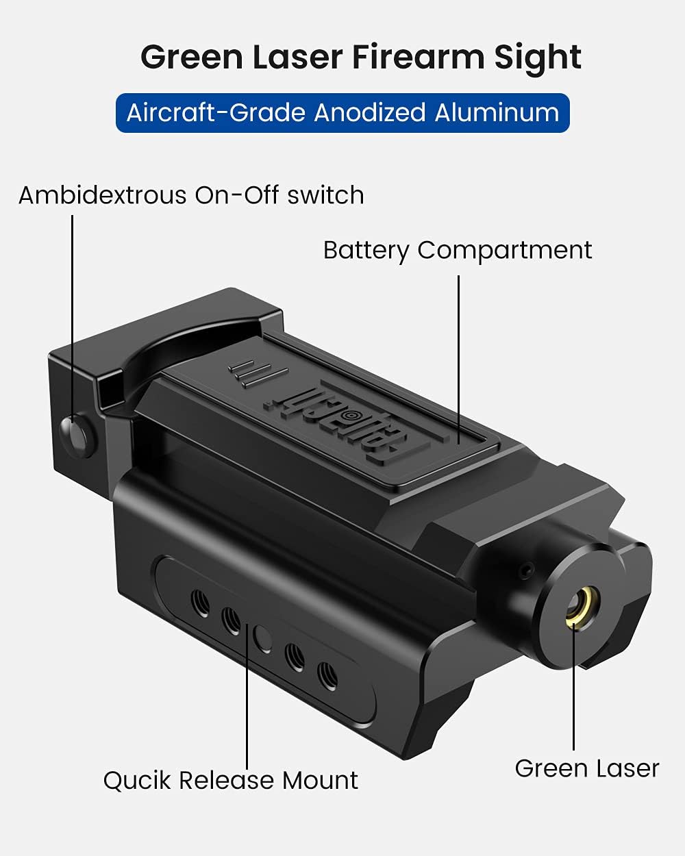 Feyachi PL-34 Green Laser Sight Low-Profile Compact Picatinny Rail Laser for Pistol Handgun Shotgun Rifle : Sports & Outdoors