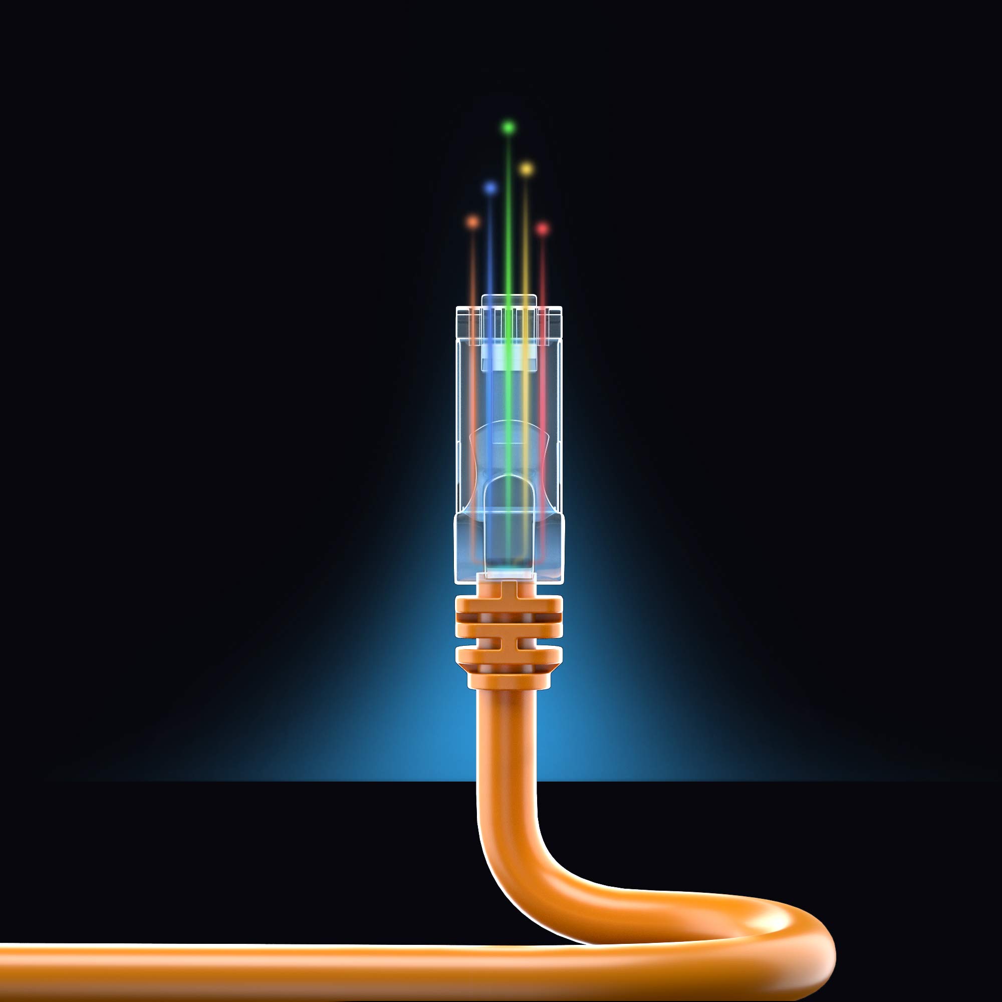 Maximm CAT-6 Câble Ethernet – 200 Pieds 200 feet Orange