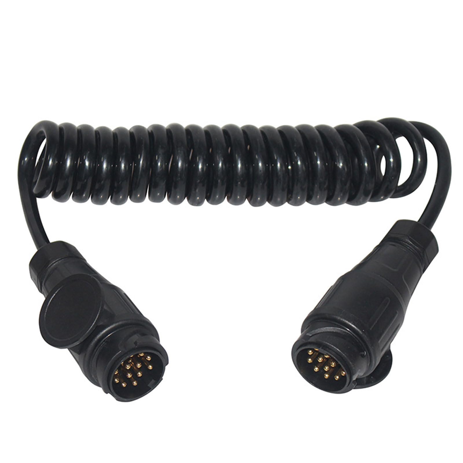 3M Spiralkabel Anhängerkabel mit 13-13 Polig Männlich Stecker, Anhängerstecker Verlängerungskabel, Verkabelung Federkabel-Anschlussadapter, Kabeladapter für Anhänger, Boot, Auto Traktor, Wohnwagen