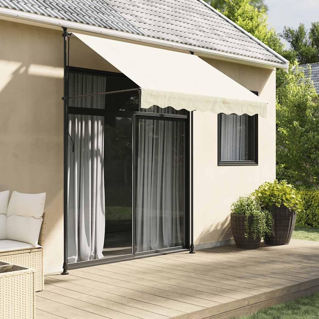 Store banne terrasse en acier et tissu PU avec hauteur ajustable