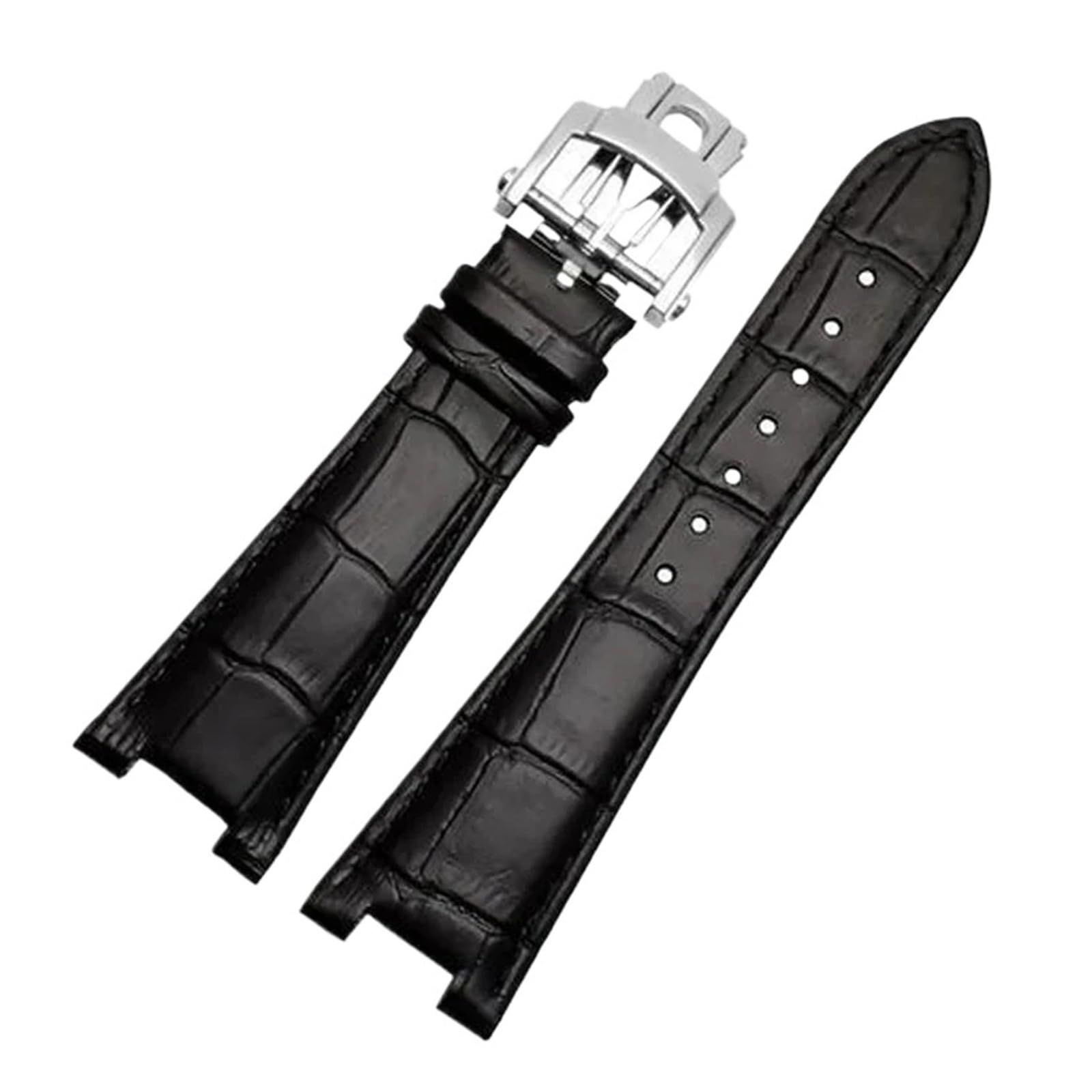 Generico Cinturino in pelle for orologio compatibile con Patek Philippe 5711 5712G Nautilus marrone nero blu morbido in pelle di vacchetta 25 mm x 13 mm