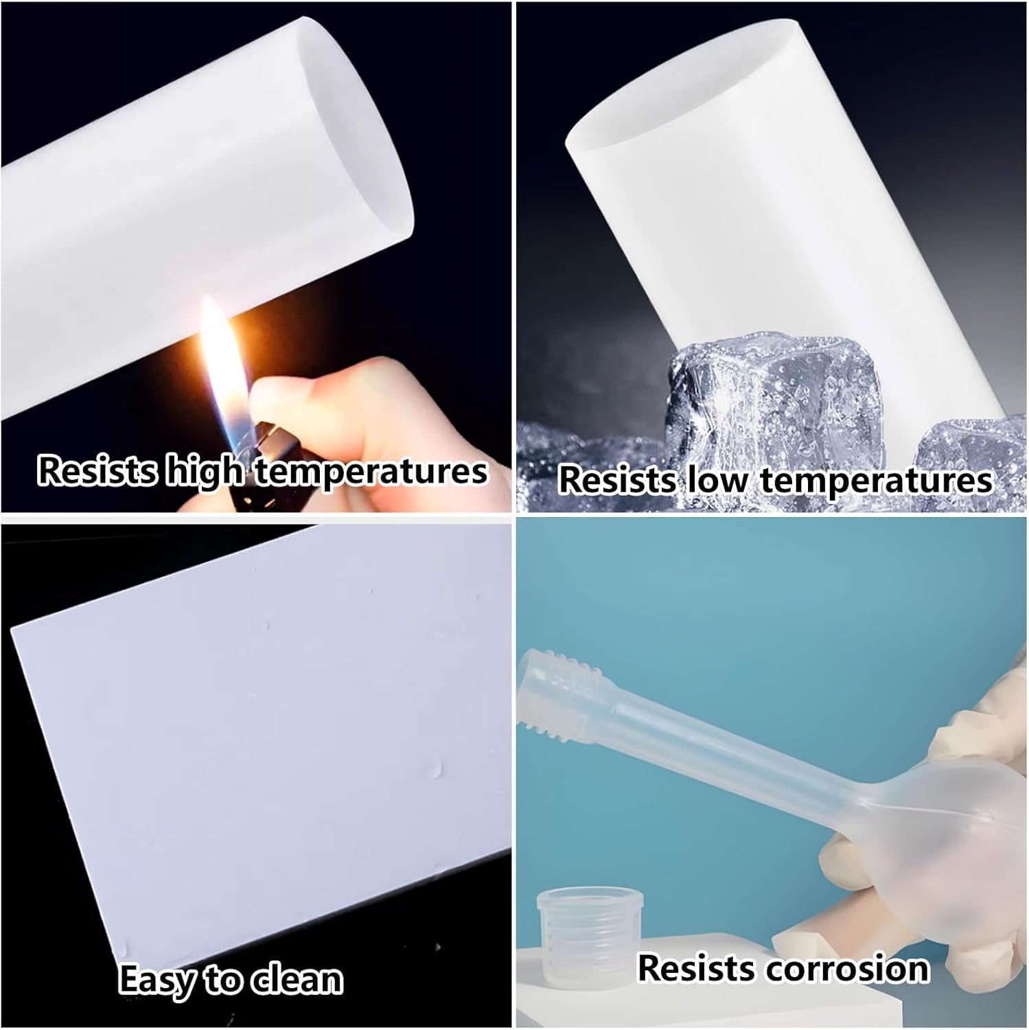 Varilla de Ptfe, barra redonda resistente teflón, varilla plástico sólido blanco gran diámetro, a productos químicos, mecanizable for uso industrial(60mm x 0.5m)