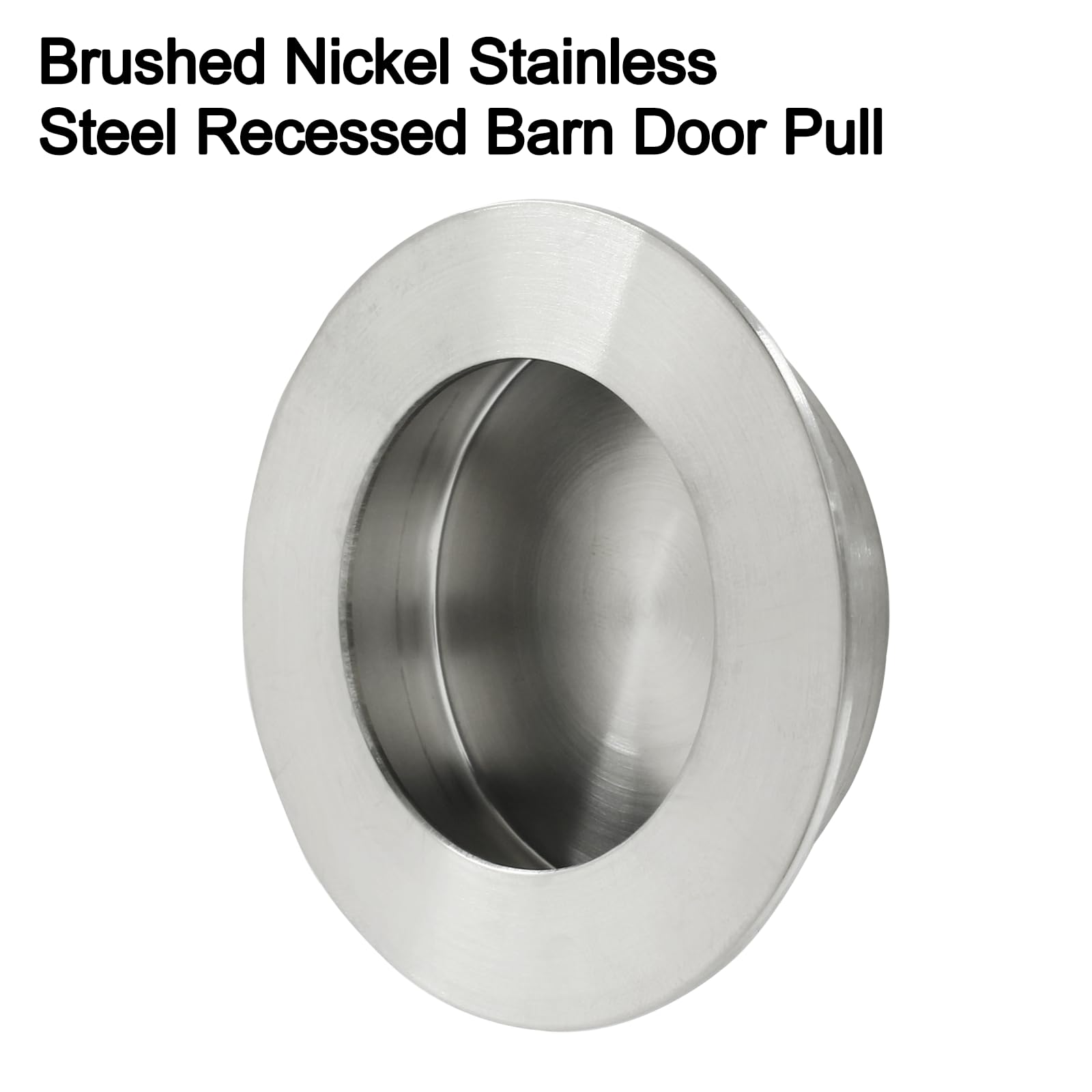 2 Pack Stainless Steel Sliding Door Pull Handles - Flush Recessed Round Silver Tatami Style