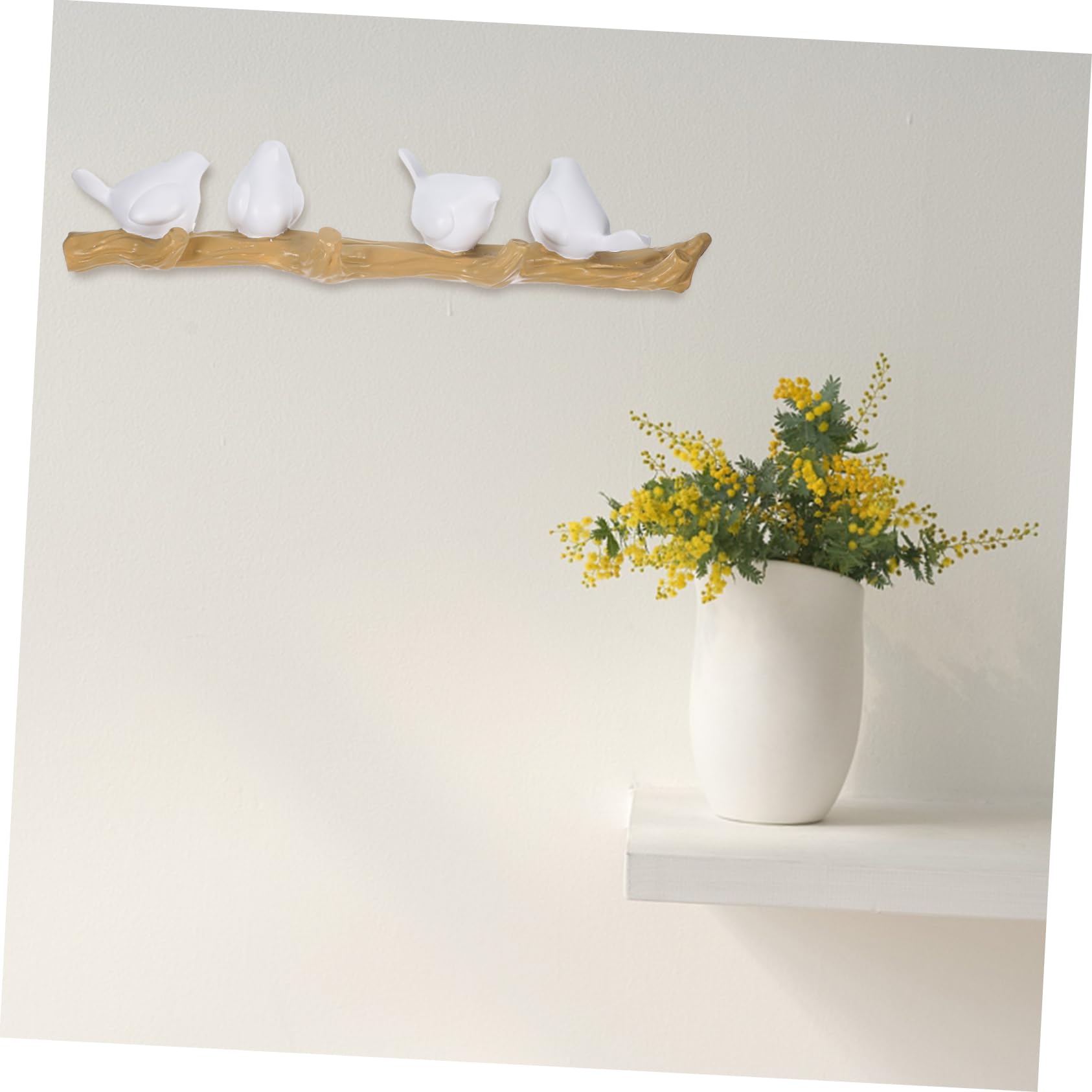 OUNONA Appendiabiti da Muro con Design Decorativo Uccelli su Ramo Gancio Portachiavi per Ingresso Bagno e Corridoio Facile da Installare per Cappotti e Borse