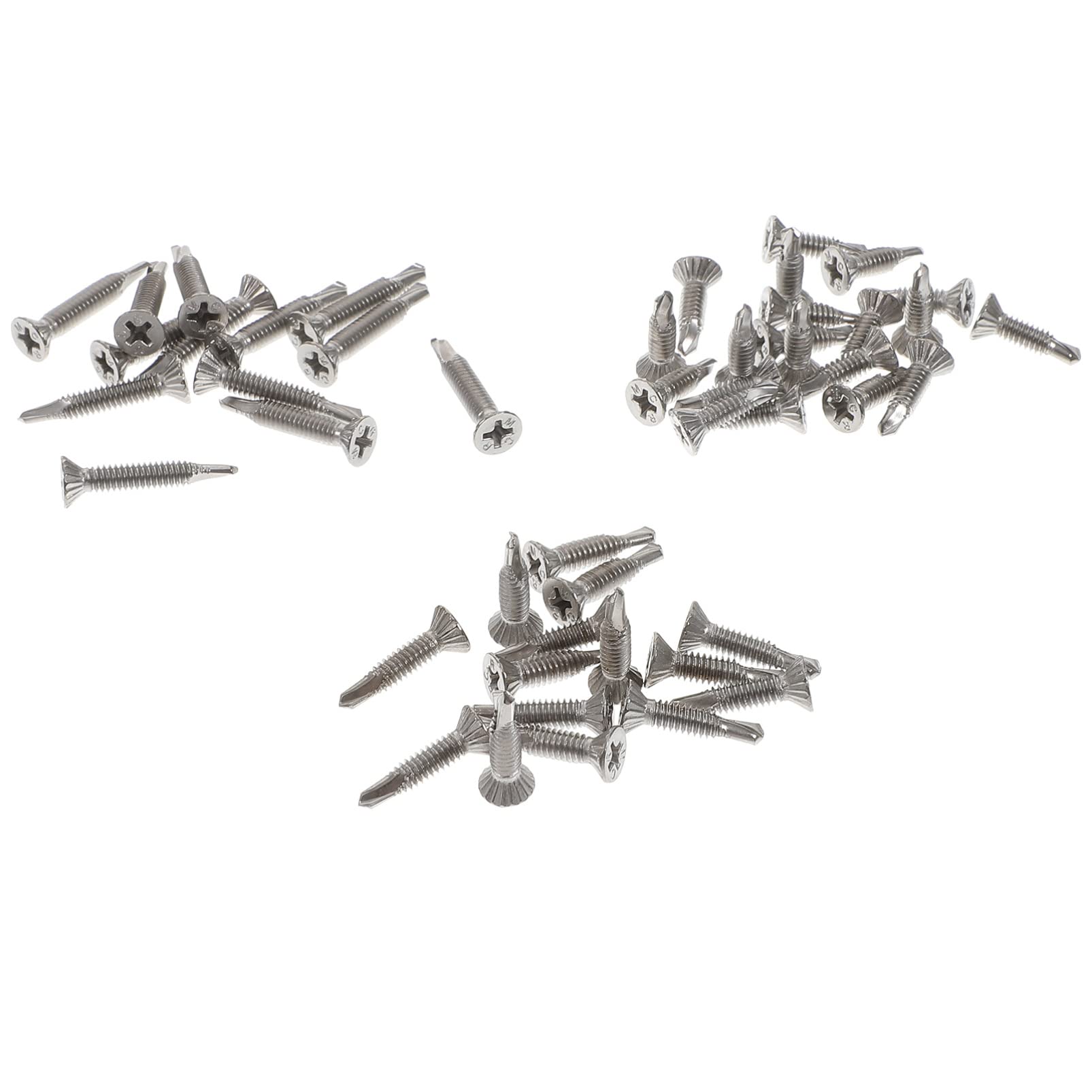 1 Set Countersunk Drill Screw Screws Countersunk End Drilling Screw Self-Drilling Tek Screw Self Tapping Tek Screw Short Hair Assorted Stainless Steel