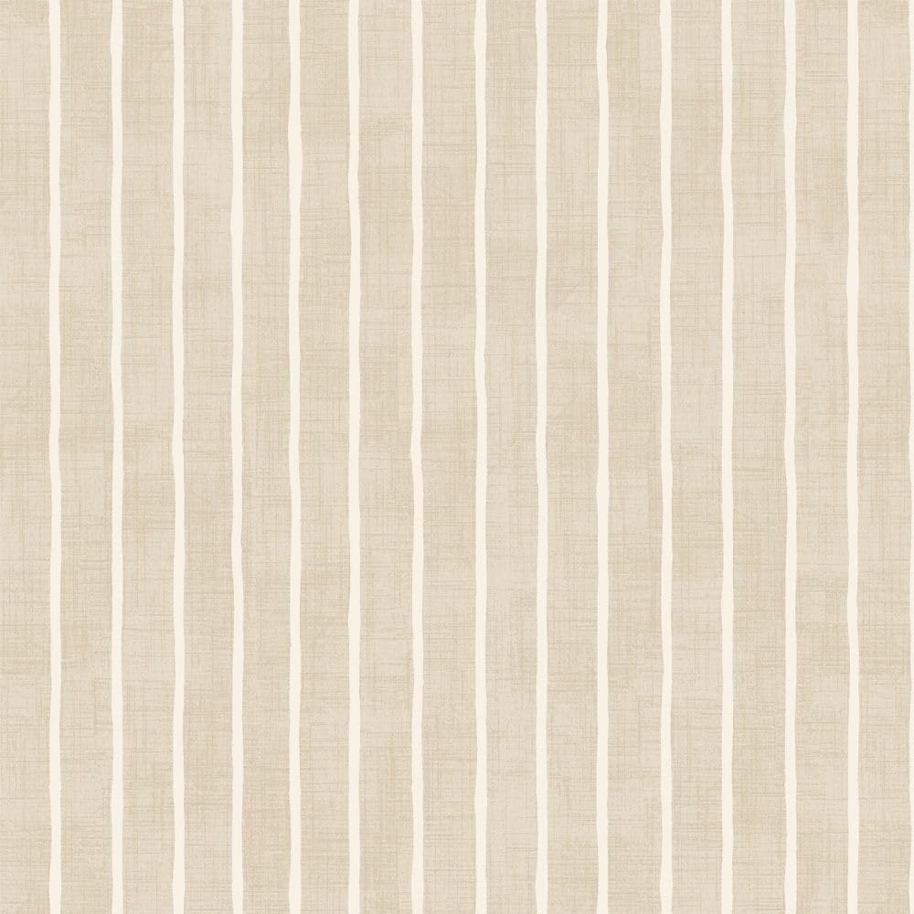 Jolee Fabrics Striped Oilcloth PVC Table Cloth - Wipe Clean Tablecloth Cotton Backing - Durable, Wipeable Table Cloth (Taupe and White Stripes, Rectangle 132cm x 250cm)