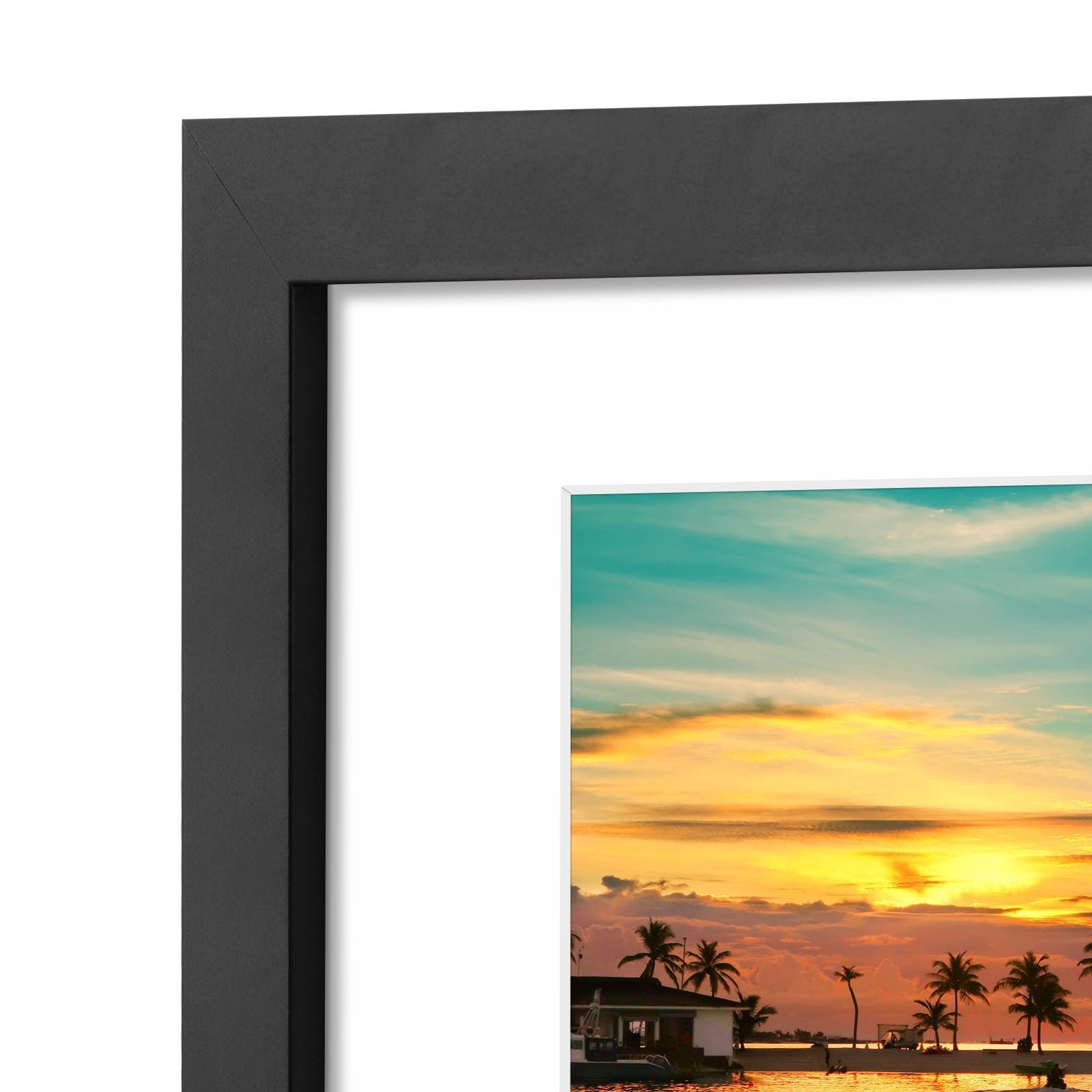 Cadres Photo Noirs 28x36 Cm - Lot De 2, Avec Passe-partout Ivoire