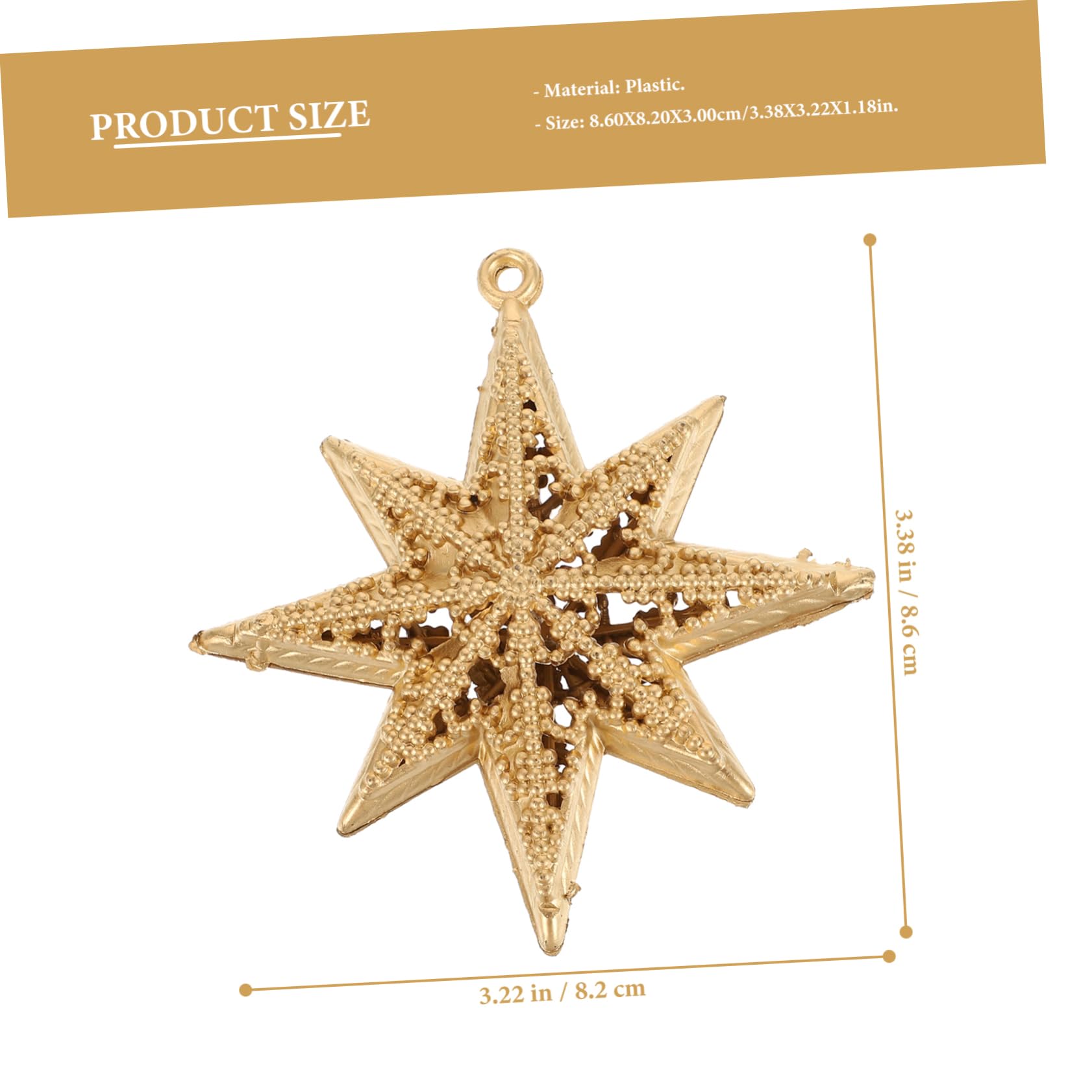 Cabilock 5 Sätze Goldener Sternanhänger Weihnachtsbaumdekoration Weihnachtsstern Christbaumanhänger Gold Christmas Tree Ornaments Weihnachtsdeko Stern-anhänger Weihnachtsschmuck 6 Stück * 5