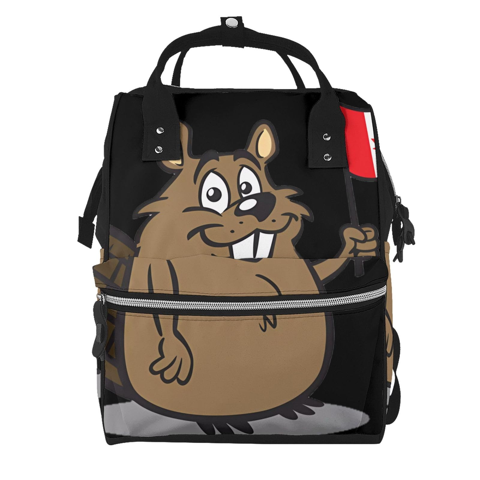 Mochila para pañales de gran capacidad con estampado de flamencos y