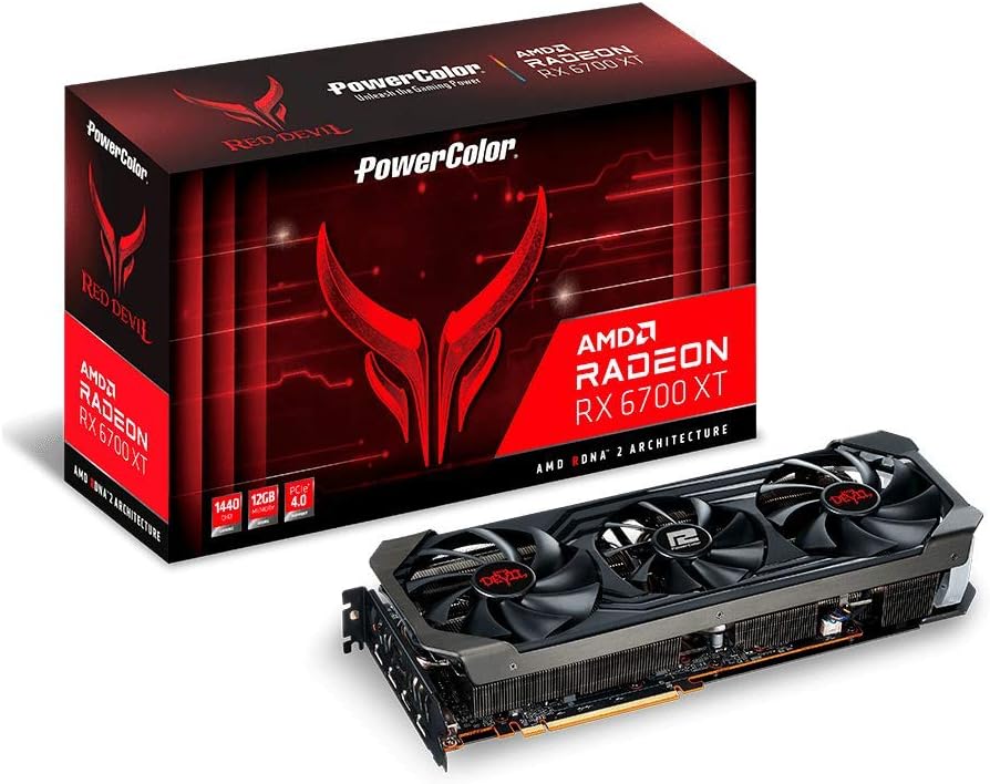 Red Devil AMD Radeon RX 6700 XT Gaming Graphics Card with 12GB GDDR6 Memory, Powered by AMD RDNA 2, Raytracing, PCI Express 4.0, HDMI 2.1, AMD Infinity Cache