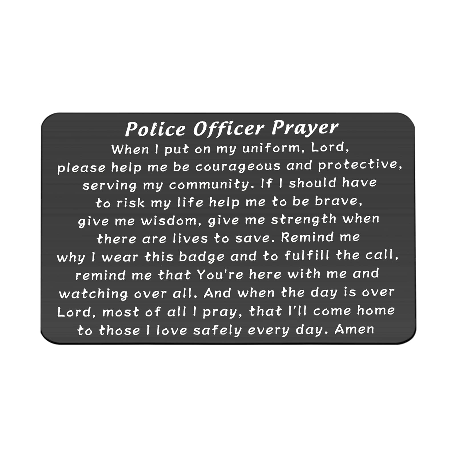 bobauna Police Officer Prayer Engraved Wallet Card Inster Thin Blue Line Cop Jewelry Police Academy Graduation Gift