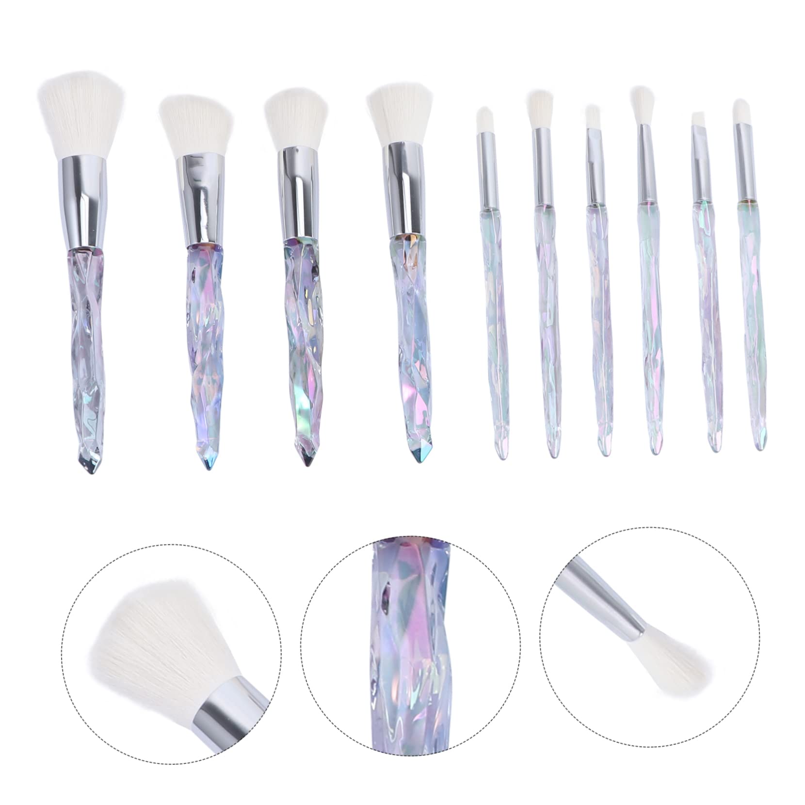 Didiseaon 20piezas Pinceles De Maquillaje Profesional Mango Transparente Para Facial y De Accesorios De y Fáciles De Limpiar
