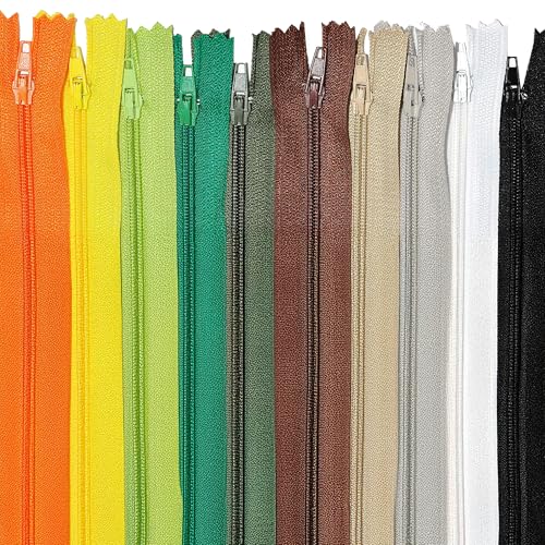 Image of Mandala Crafts 100 PCs Nylon Zippers for Sewing Assorted 4 Inch - Colorful Zippers Replacement Sewing Supplies in Bulk for Tailor, Clothing Repair, and DIY Projects