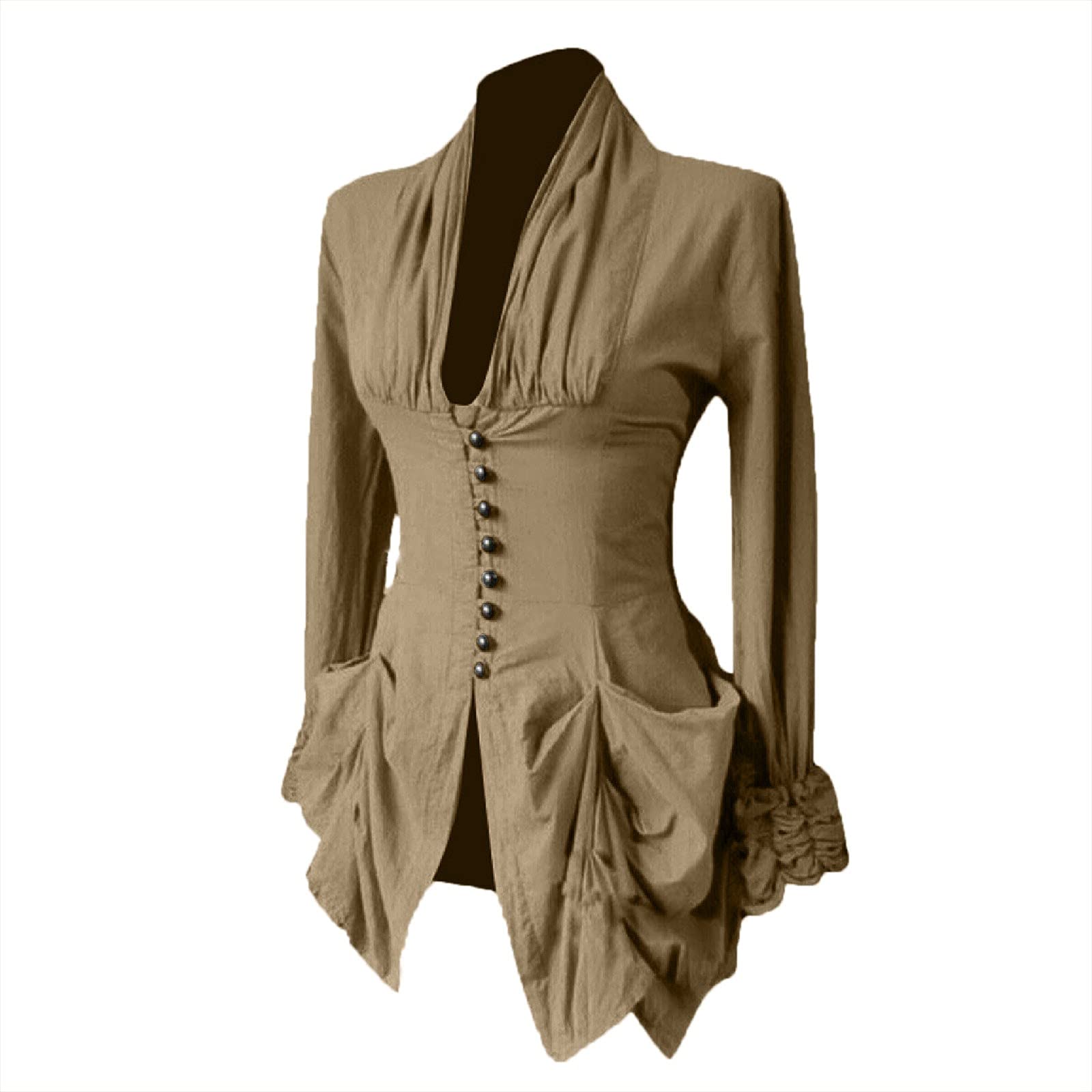 Robe Gothique Femme Robe Victorienne Femme AEGJEGVD - Style Médiéval Gothique Avec Corset Patchwork Robe Médiévale Gothique