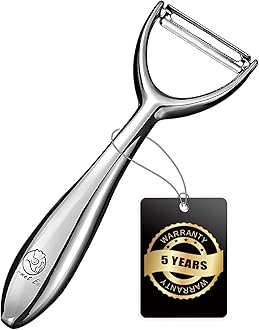 Vegetable Peeler, Premium Stainless Steel Potato Peeler, High Tensile Ultra Sharp Blade Fruit and Food Slicer, Y Shaped with Ergonomic Non-Slip Handle, Dishwasher Safe with 5 Years Warranty
