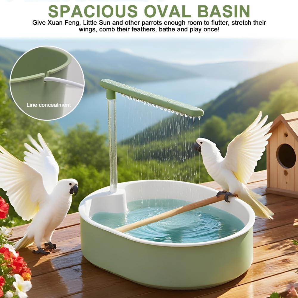 Douche pour oiseaux, perruches, perruches, 32 x 28 cm, automatique, USB, pour perruches, perruches, aras et perroquets