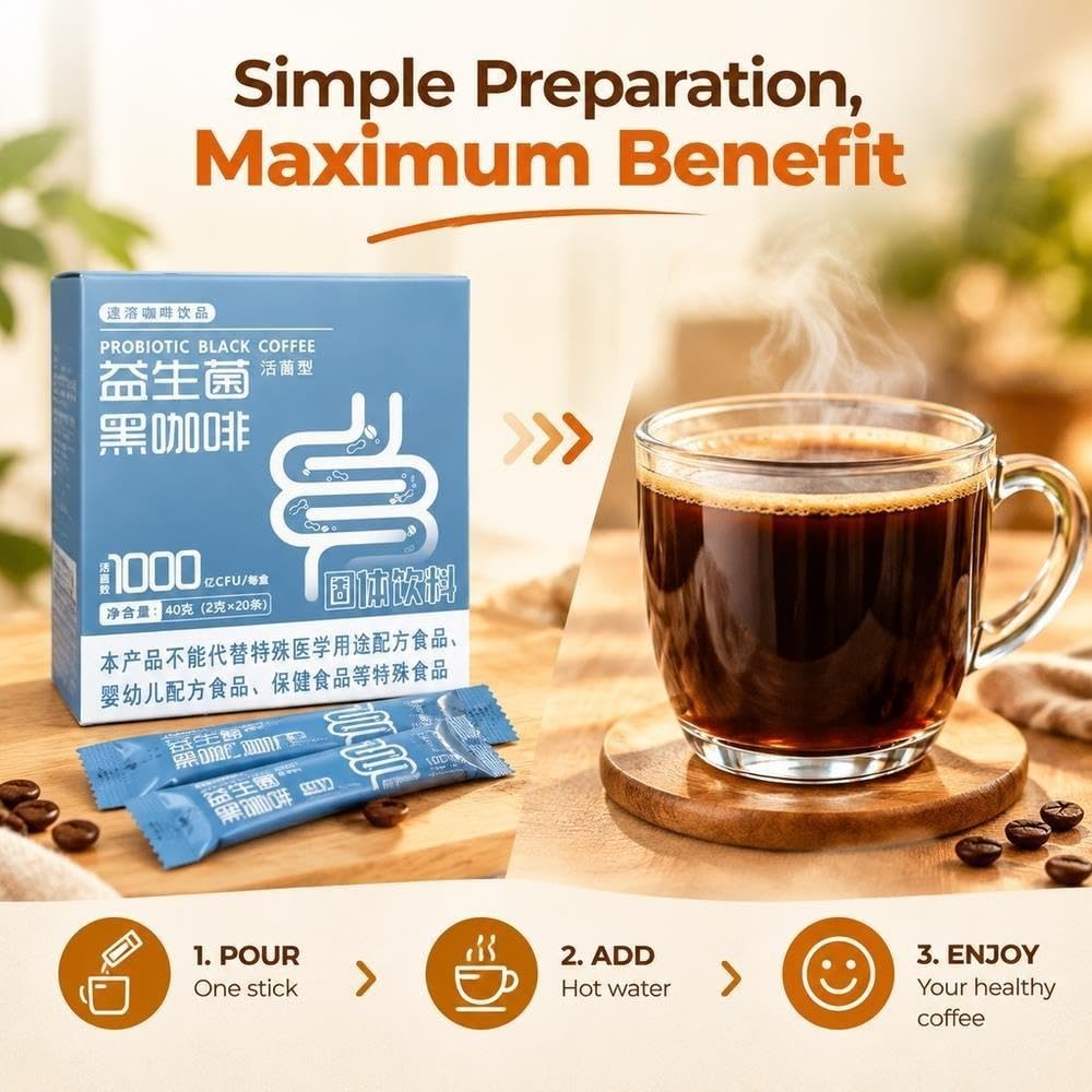 Probiotischer schwarzer Kaffee 40 g 20 Sticks