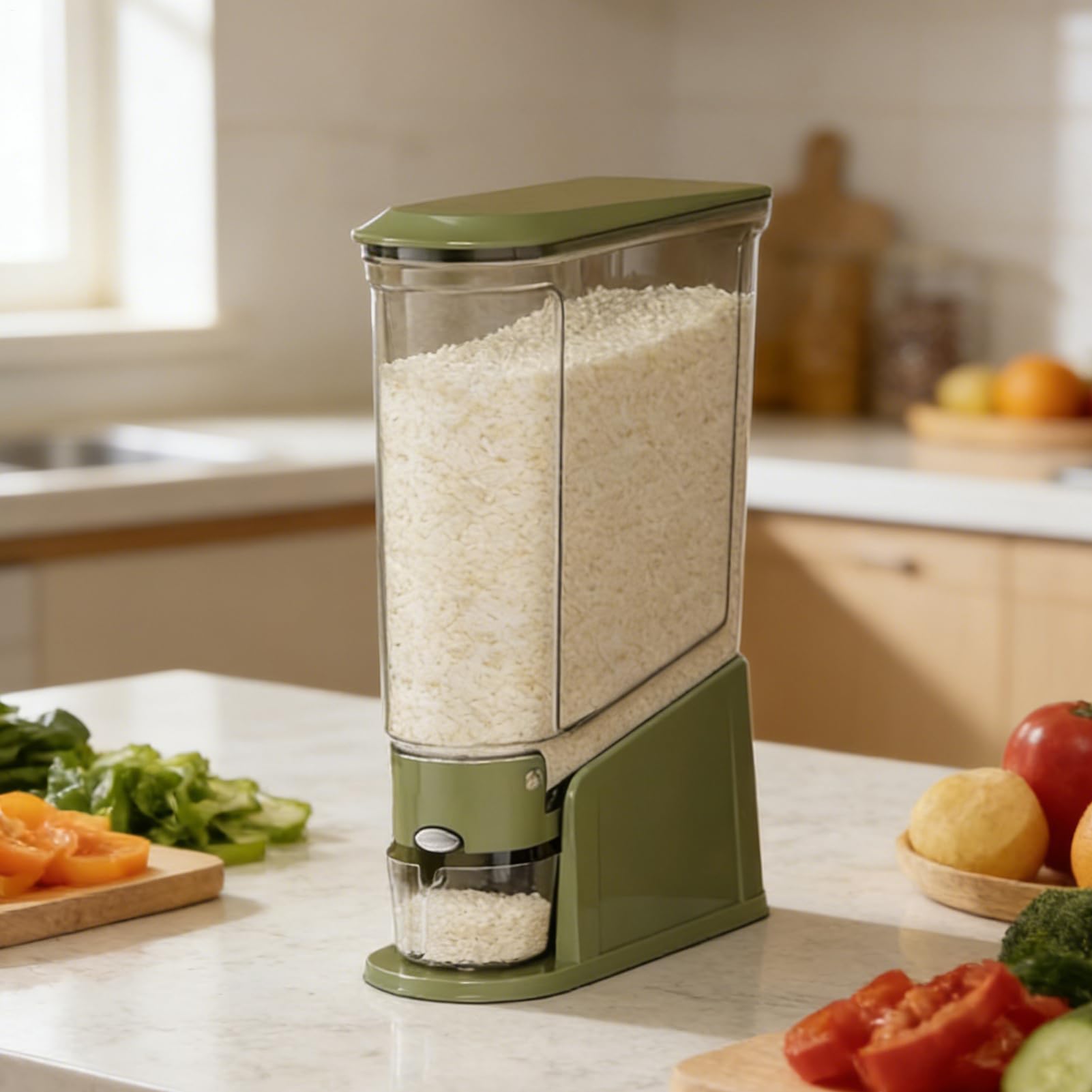 Genérico Dispenser Di Riso - Trasparente E A Prova Di Polvere,Cibo Conservativo | Per Grano Farina Snack Cereale Cucina Dispensa Casa Camera Da Student Appartamento