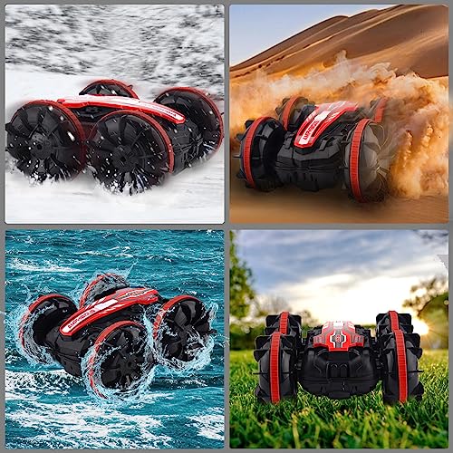 SIVQIKE Ferngesteuertes Auto mit Spinnen-Design, LED Licht, Handgestensteuerung, 360° Stunts, wasserdichtes Amphibienfahrzeug für Pool… – Ansicht 2