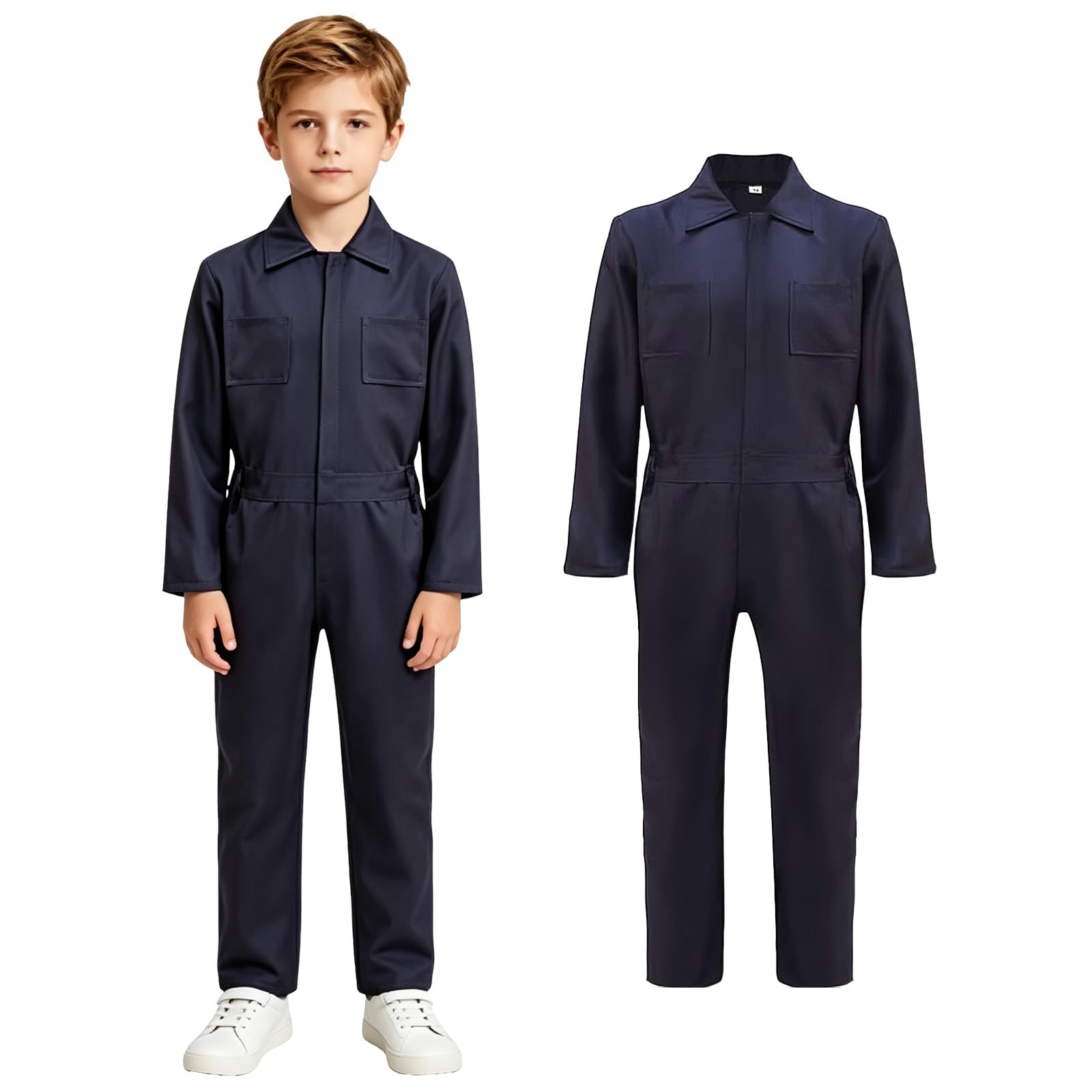 ZFTCN Navy Blue Coverall Costume for Halloween Theme Party(130(7-8 Years))