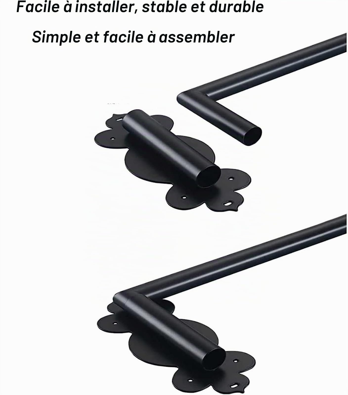 Ensemble de tringle rideau de fentre oscillant, tringle rideau pour panneaux lateraux, bras de draperie, rail de rideau de porte avant (Color)