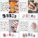 24 Sheets Nail Stickers for Kids, Cute Nail Art Decals for Little Girls, 3D Self-Adhesive Flowers Fruits Leaves Rainbow Hearts Mermaid Snow Nail Decoration for Women, DIY Manicure Supplies Accessories