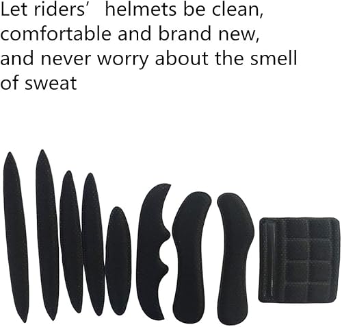 Miniatura 2 de QXDAITI-12 - Juego de 2 almohadillas de espuma universales para casco de bicicleta, motocicleta, casco de ciclismo, negro, QXDAITI-12