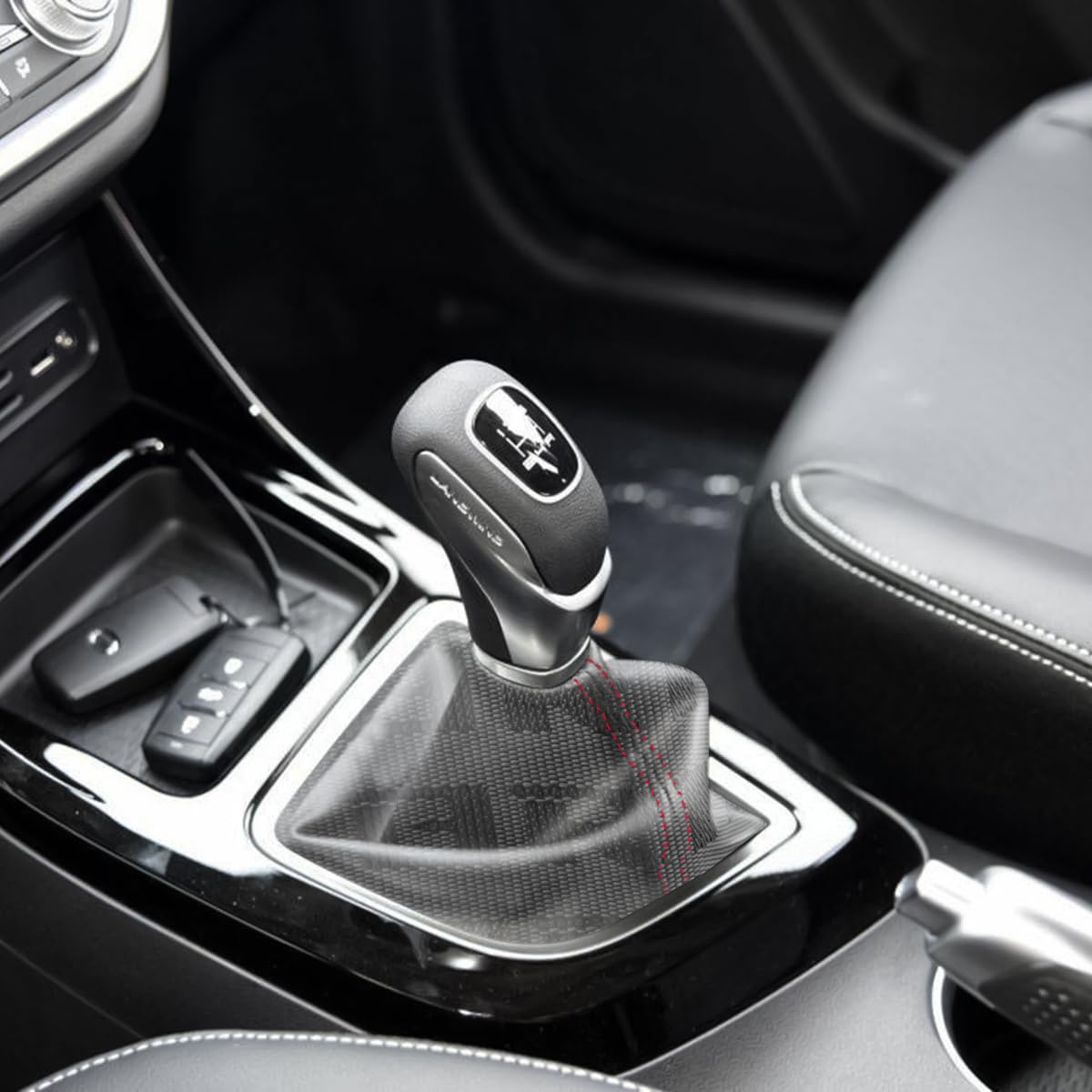 Adunsiaoto Copertura Manuale Del Pomello Dell'auto, Copertura Per Cambio Automatico/Manuale Stivali, Universale Antipolvere Gear Shifter Panno - Foto 9