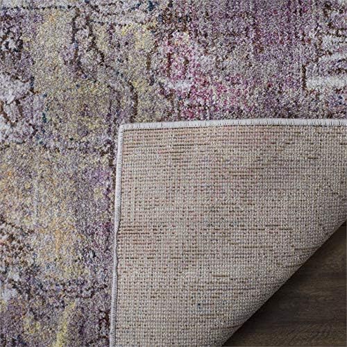 Bristol 6' x 9' Pink and Grey Synthetic Area Rug