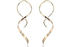 14K Gold Spiral Dangle Earring - Handmade & Hypoallergenic