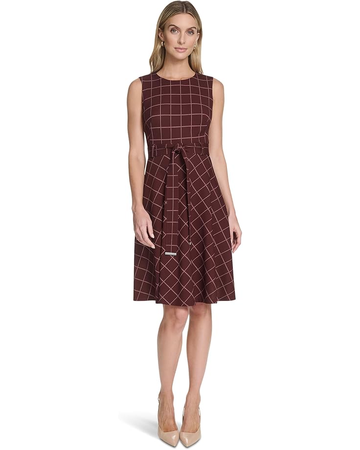 Calvin Klein Sleeveless Plaid Aline - Main View