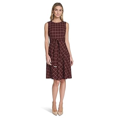 Calvin Klein Sleeveless Plaid Aline Women