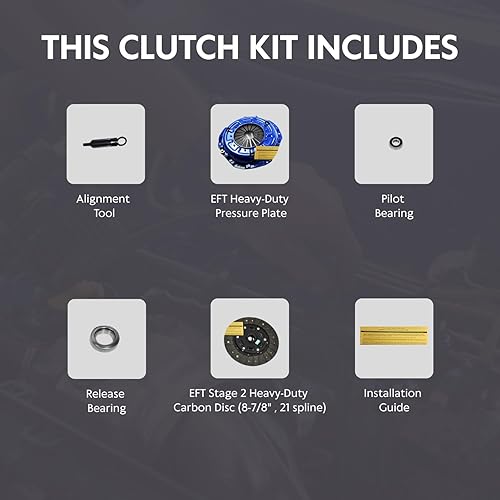 Miniatura 2 de EFT Stage 2 Kit de embrague para Toyota Pickup 1979-1988 y 4Runner 1984-1988 2.2L 2.4L 22R 22RE 2L 2LT - Placa de presión resistente y disco de