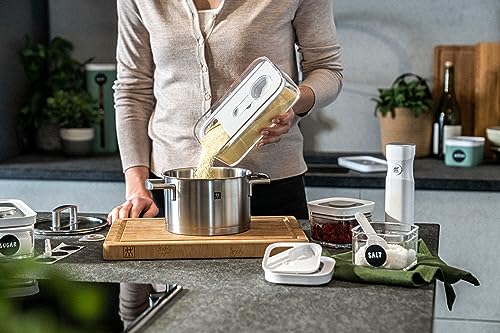 ZWILLING Fresh & Save Cube Box, Größe M, Modulare & Stapelbare Vorratsdose, Luftdichte & Vakuumierbare Aufbewahrung, Spülmaschinengeeignet, Transparent