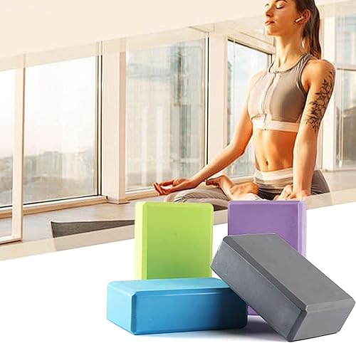 Miniatura 4 de Bloques de yoga, paquete de 2 bloques de yoga ligeros de espuma EVA de alta calidad, bloques de espuma de apoyo antideslizantes para yoga, pilates,