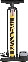 WEIDMAX Bike Pump with Pressure Gauge, Portable Bicycle Pump with Presta and Schrader Valves, Bike Tyre Pump Cycling Floor Pump Track Pump for Road Bike MTB Sports Balls, etc. (160PSI)