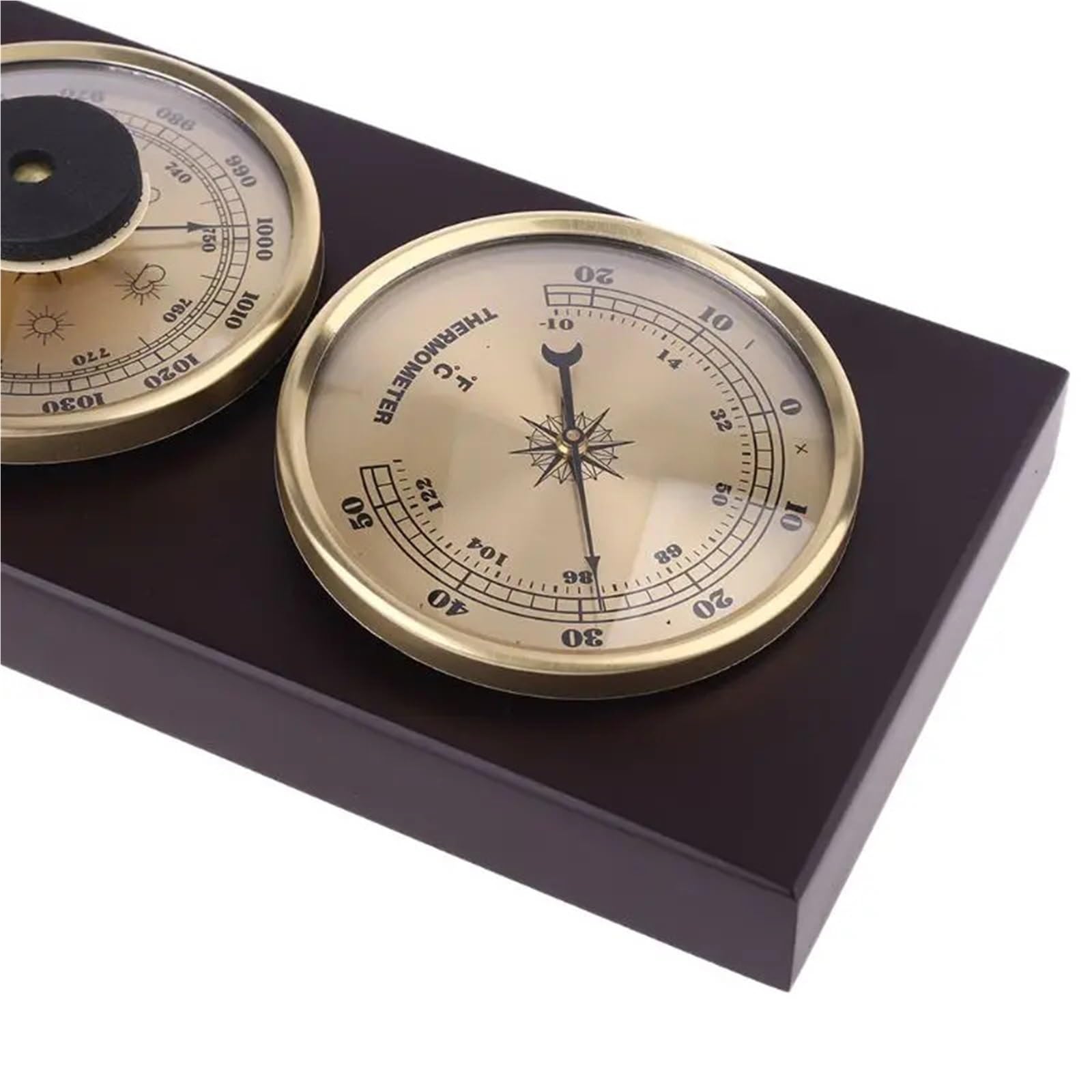 Barometri 3 Pezzi/Set barometro termometro igrometro Stazione meteorologica con Cornice in Legno Ornamenti di Base 31 cm x 11 cm